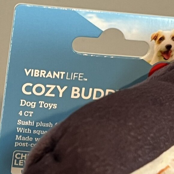 Yummy Sushi Dog Toy Set Plush with Squeakers Vibrant Life Cozy Buddy New - Picture 12 of 14